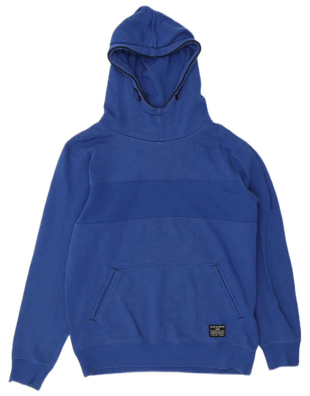 JACK & JONES Mens Hoodie Jumper Medium Blue Polyester