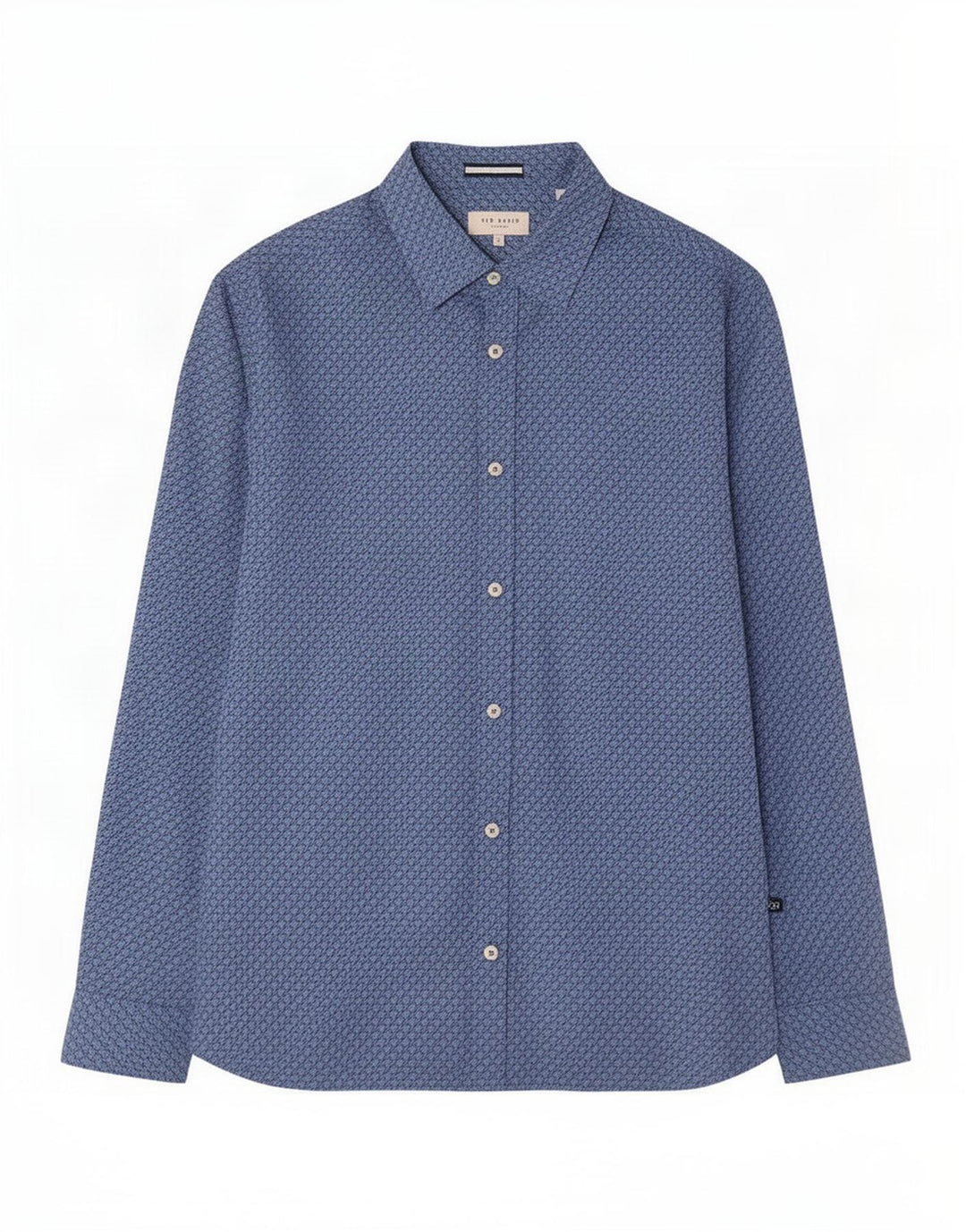 Ted Baker Herreskjorte str. 3 Medium Blue Houndstooth Bomuld