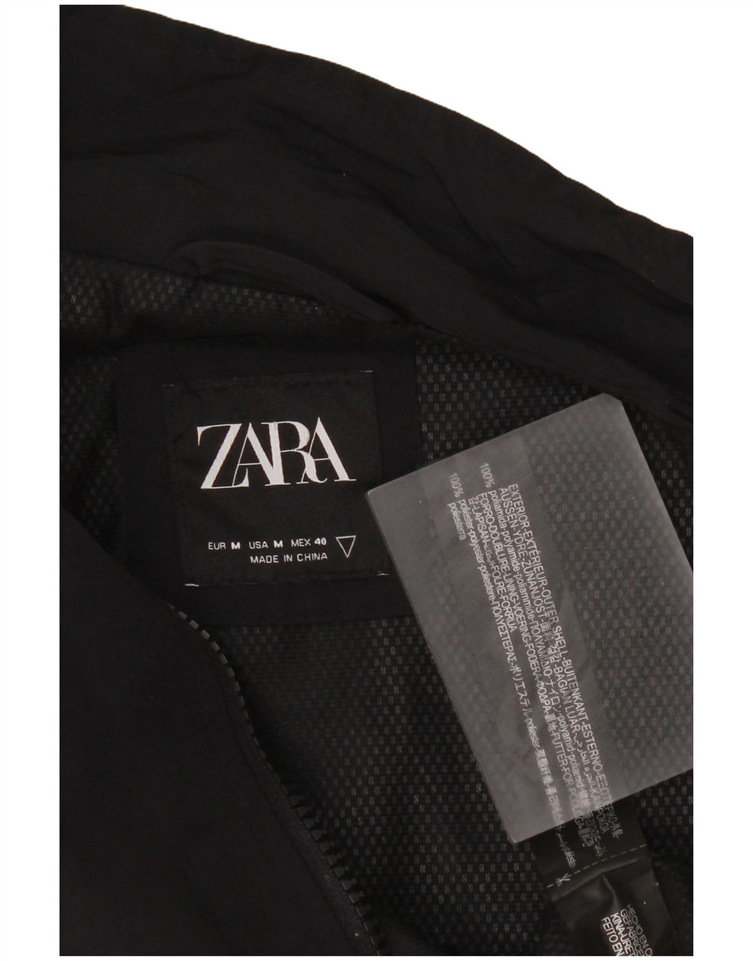 Zara Bomberjakke til mænd UK 38 Medium Sort Polyamid