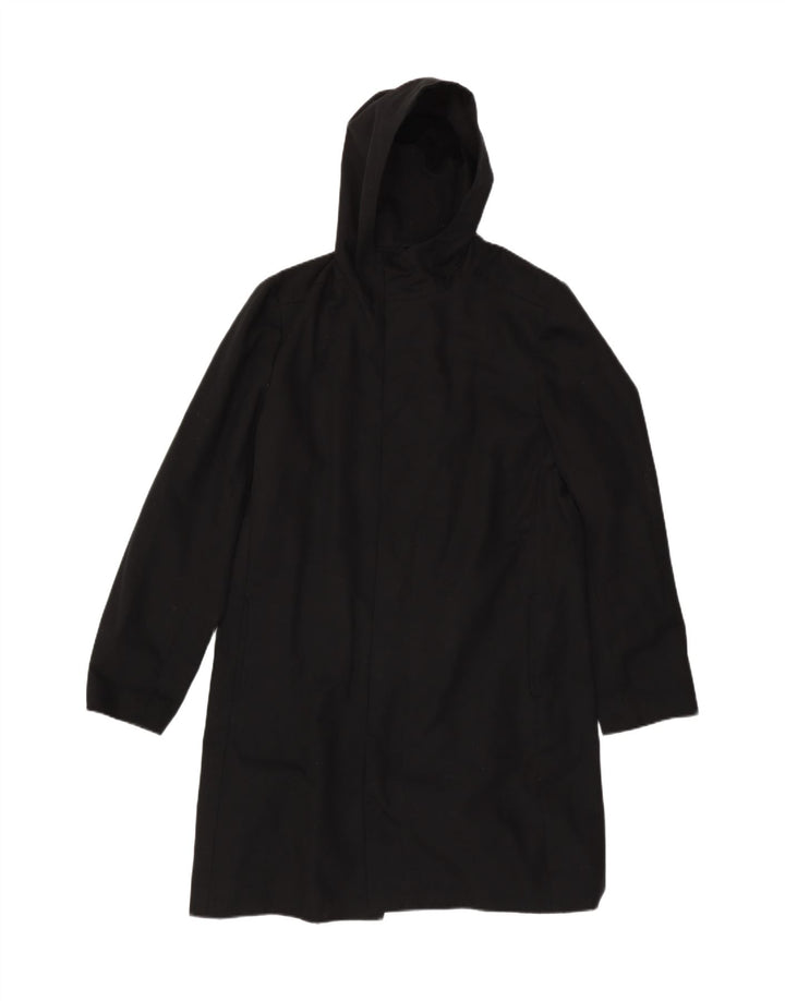 VINTAGE Herre Hætteoverfrakke UK 40 Large Black Acetate