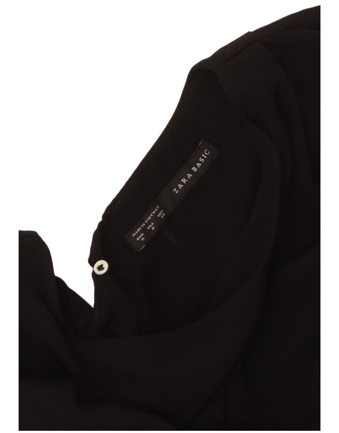 Zara Dame Ærmeløs A-Line Kjole UK 14 Medium Sort
