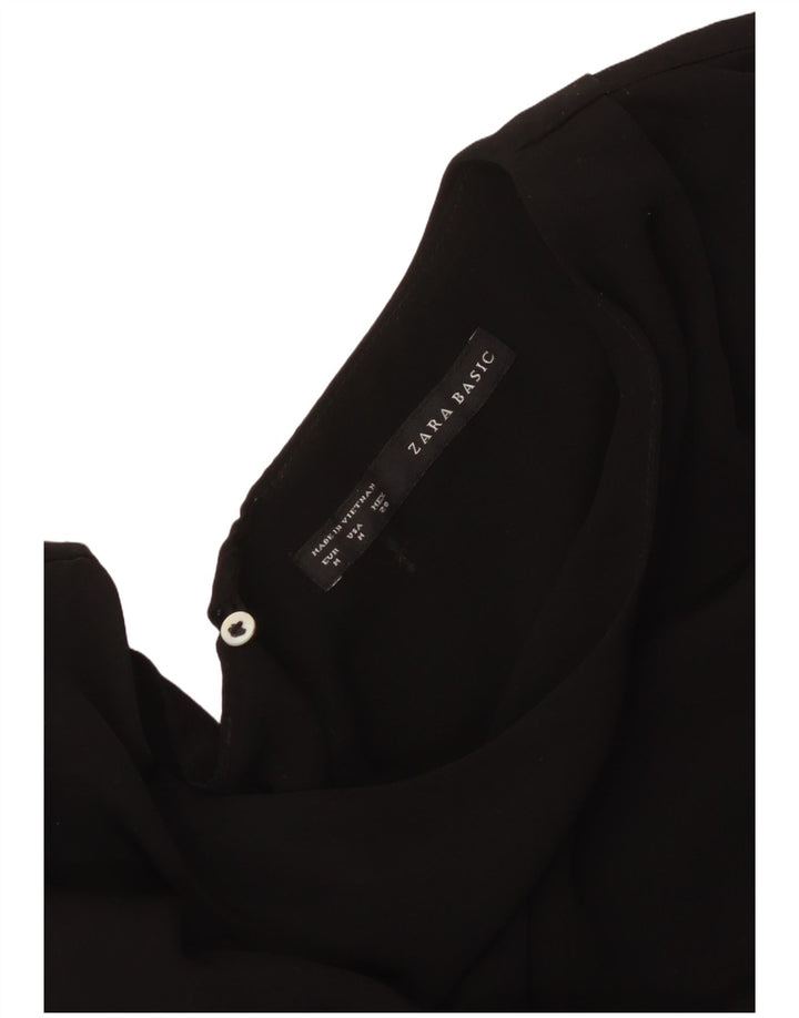 Zara Dame Ærmeløs A-Line Kjole UK 14 Medium Sort