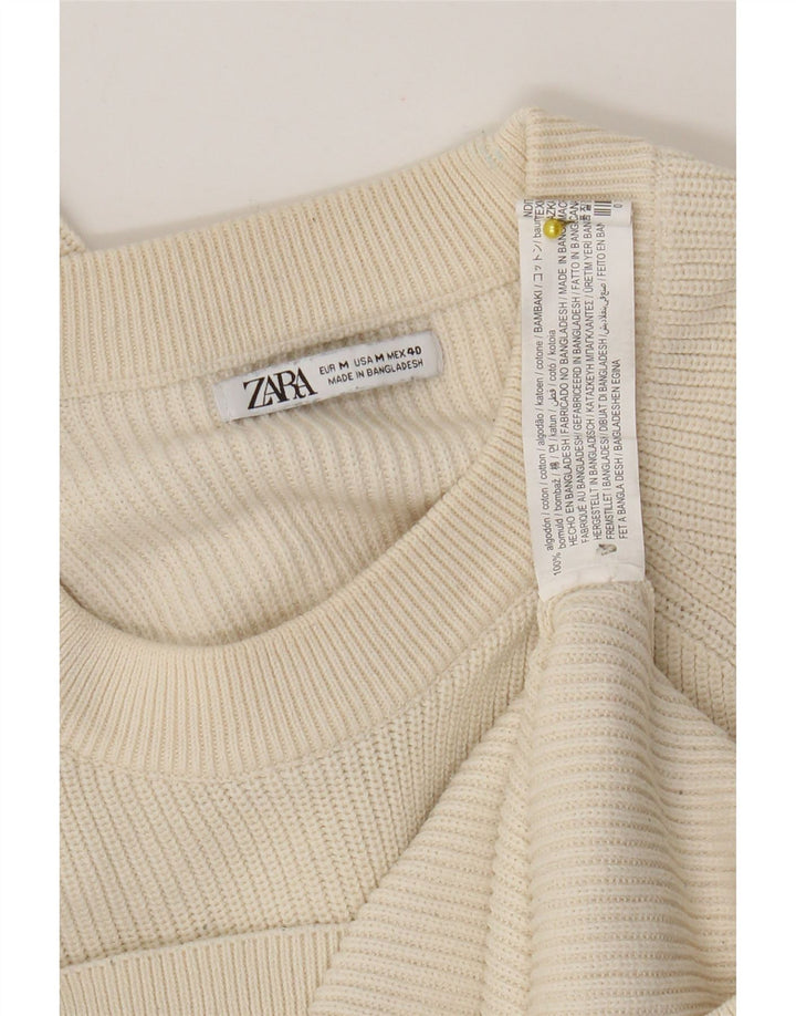 Zara Herre trøjetrøje med rund hals mellem beige bomuld