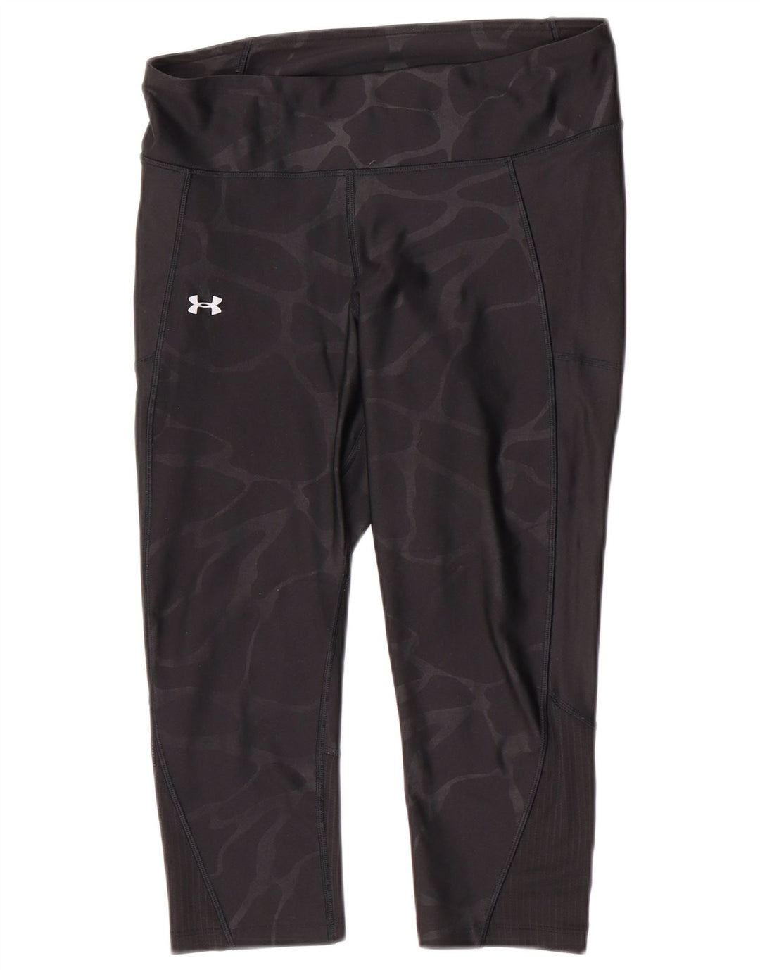 Under Armour Dame Capri Leggings UK 14 Medium Black Camouflage