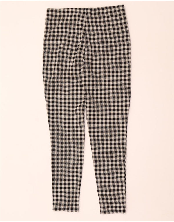Zara Dame Leggings Large W30 L29 Grå Gingham Polyester