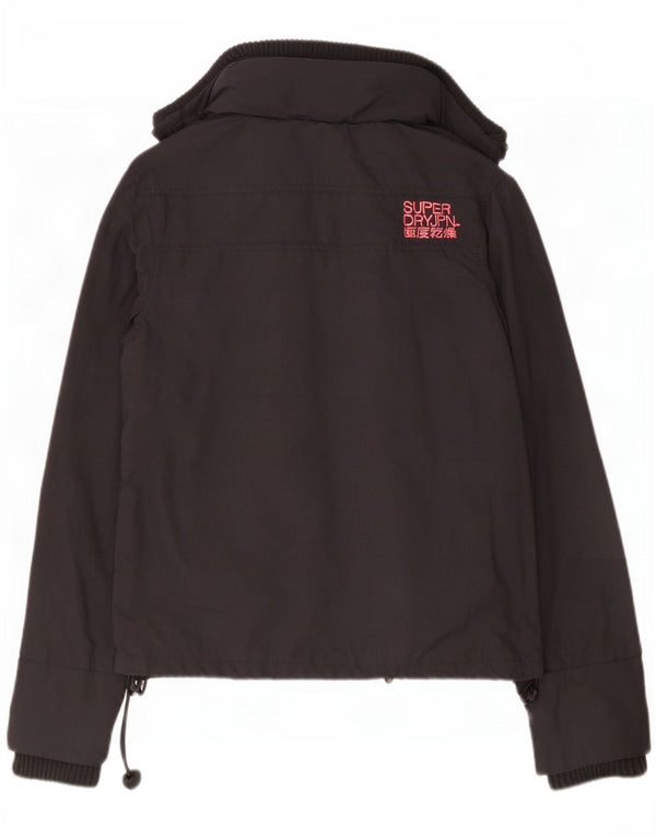 Superdry regnjakke til kvinder UK 16 Stor sort nylon