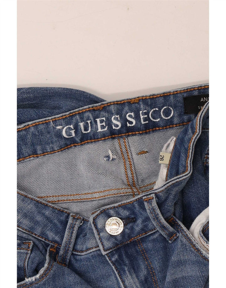 Guess Kvinders Distressed Skinny Jeans W26 L29 Blå