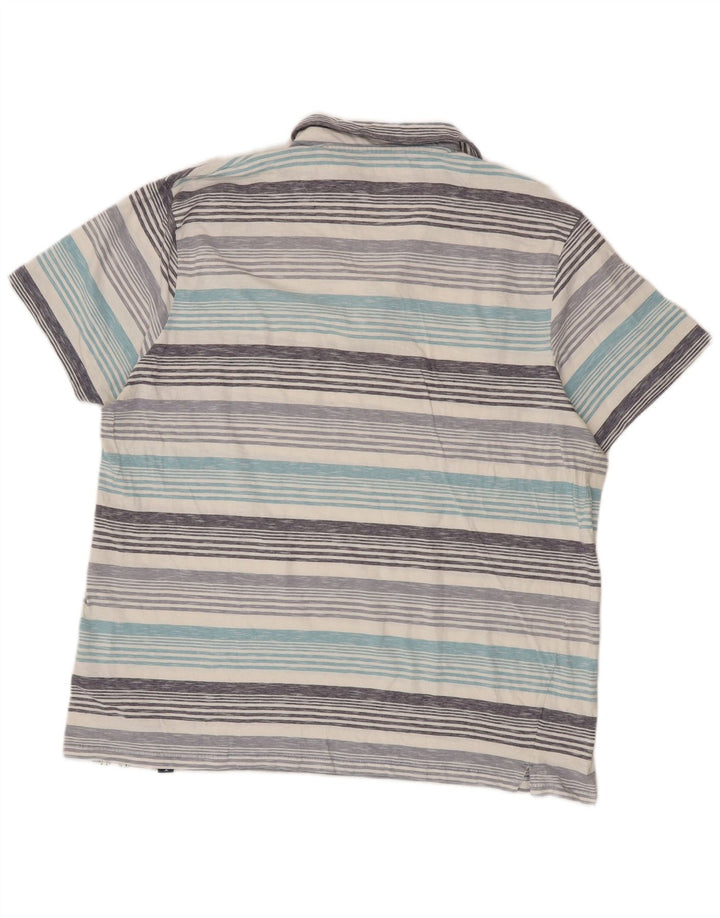Weird Fish Herre Polo Shirt 2XL Blå Stribet Bomuld