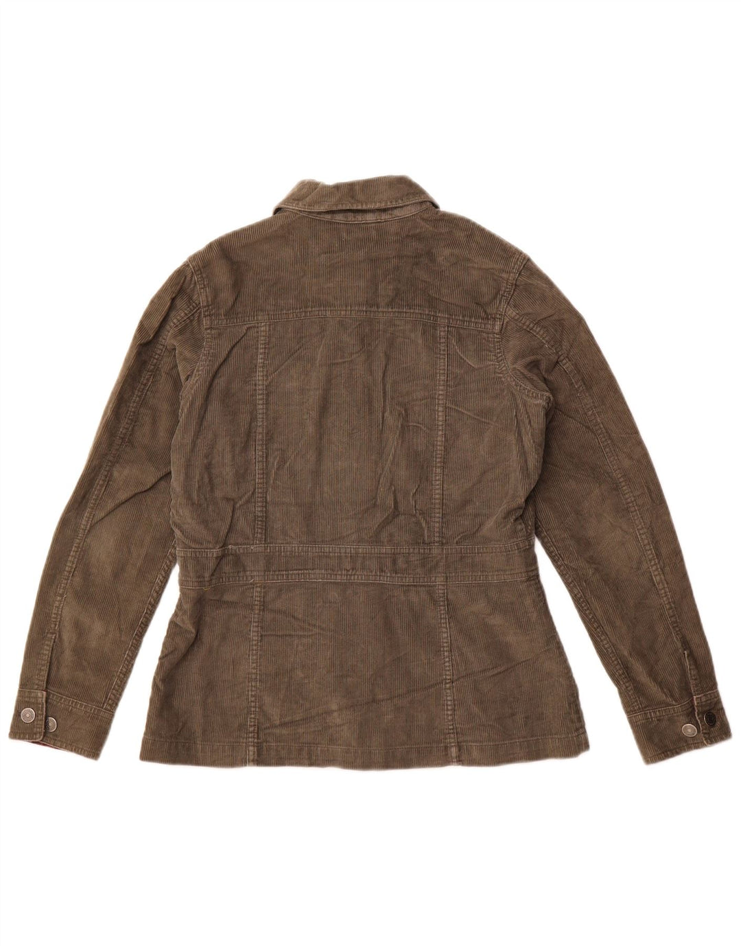 Eddie Bauer Dame Loose Fit Corduroy Jacket UK 10 Small Khaki Cotton