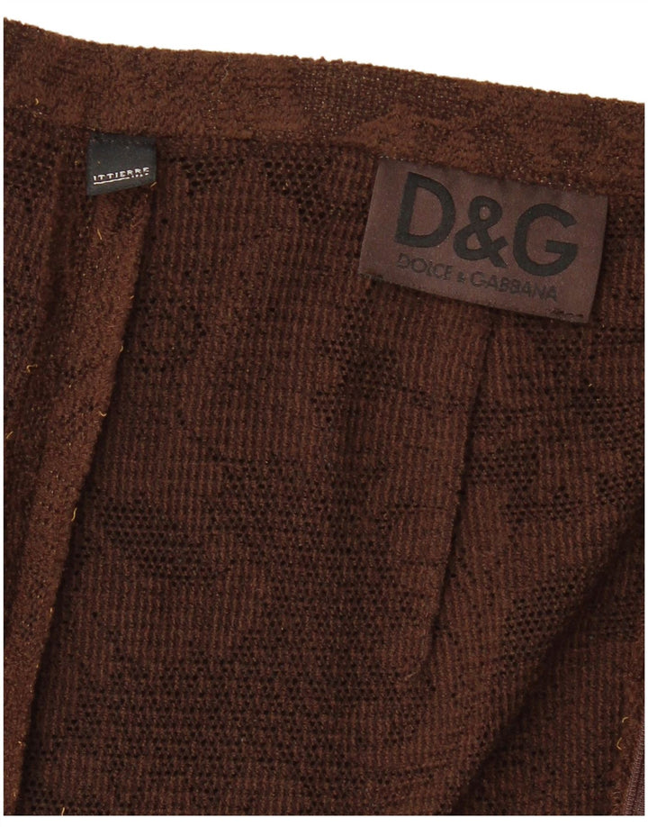 DOLCE & GABBANA strikket maxi-nederdel til kvinder W26 Small Brown Floral