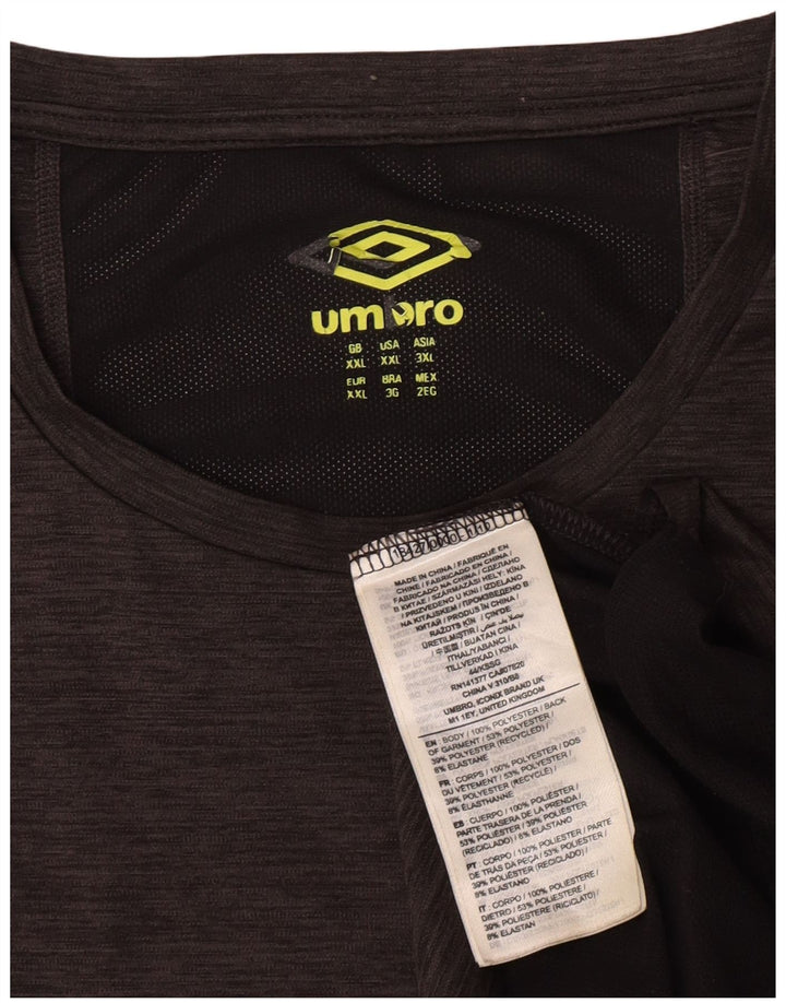Umbro Herre T-Shirt Top 2XL Grå Colourblock Polyester