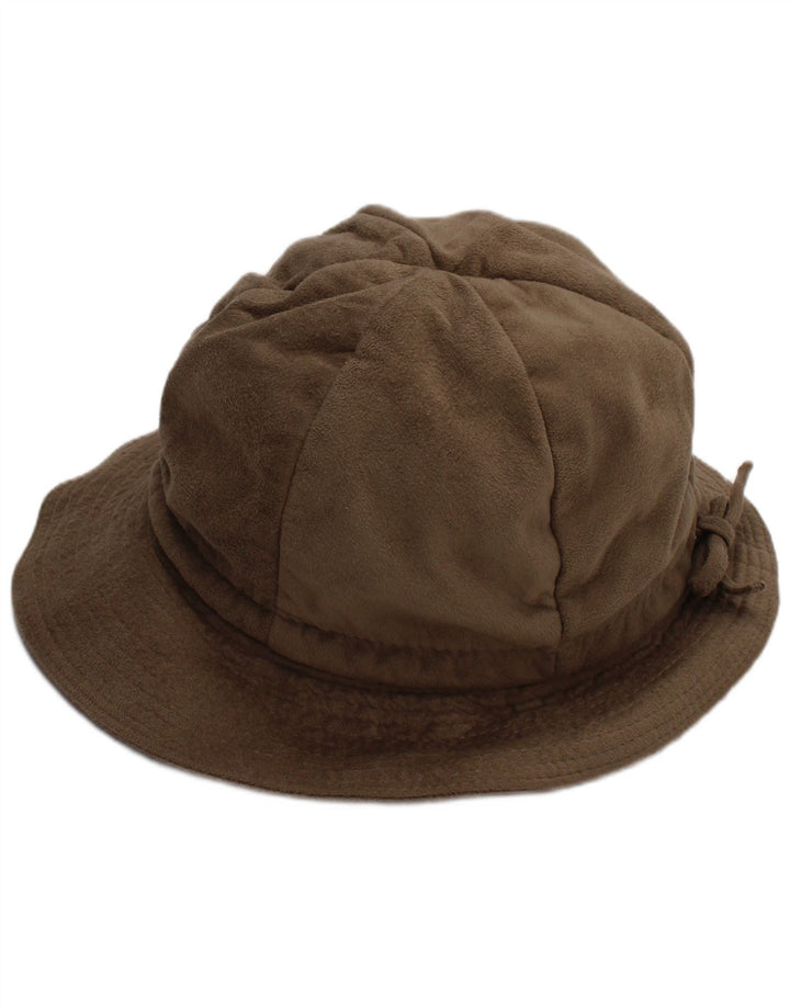 Vintage Dame imiteret ruskind Bucket Hat One Size Beige Polyester