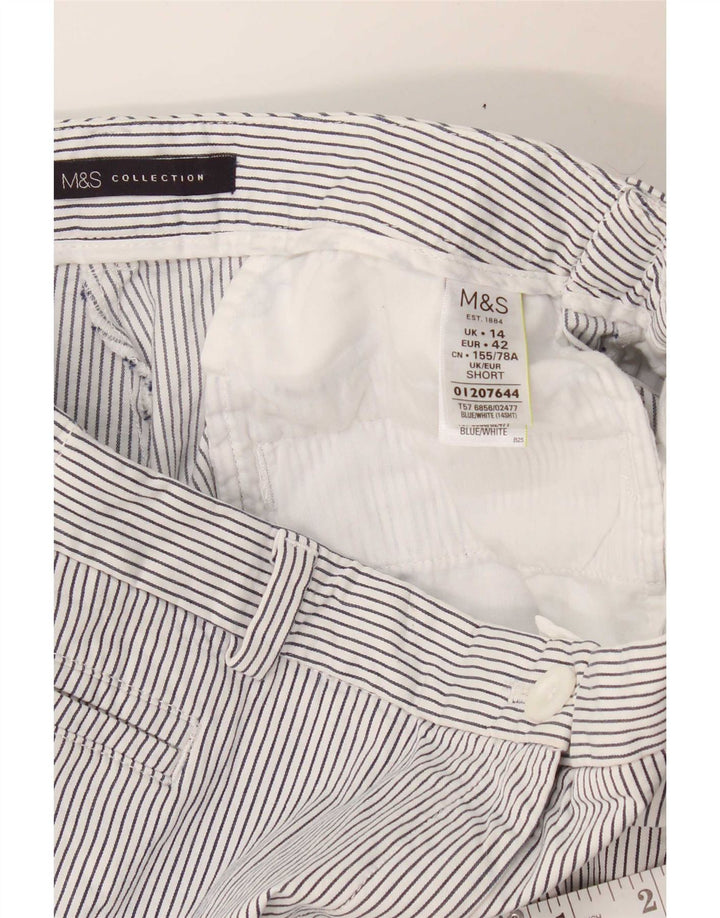 Marks & Spencer Chinobukser til kvinder UK 14 Medium W30 L26 Hvidstribet