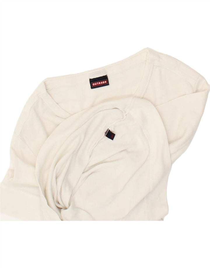 OUTRAGE Womens Graphic T-Shirt Top IT 44 Medium White Vintage Outrage and Second-Hand Outrage from Messina Hembry 