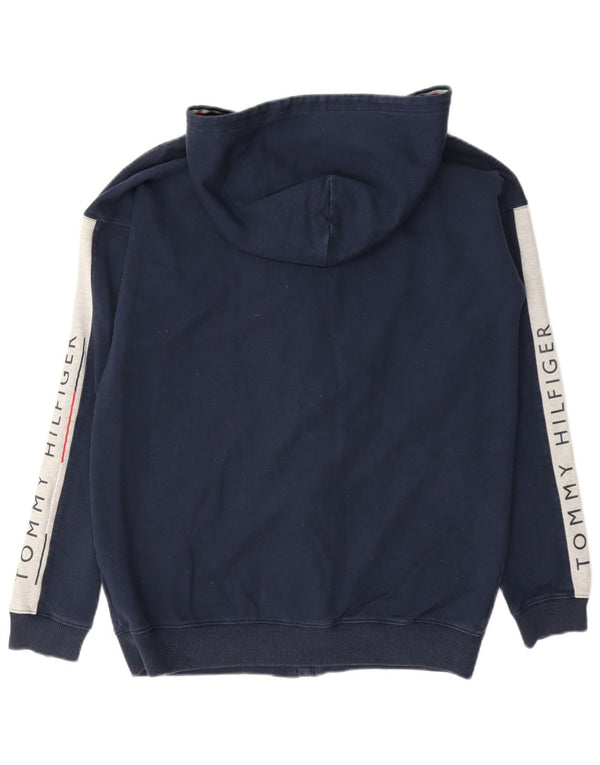 Tommy Hilfiger drenge hættetrøje med lynlås 15-16 år marineblå farveblok