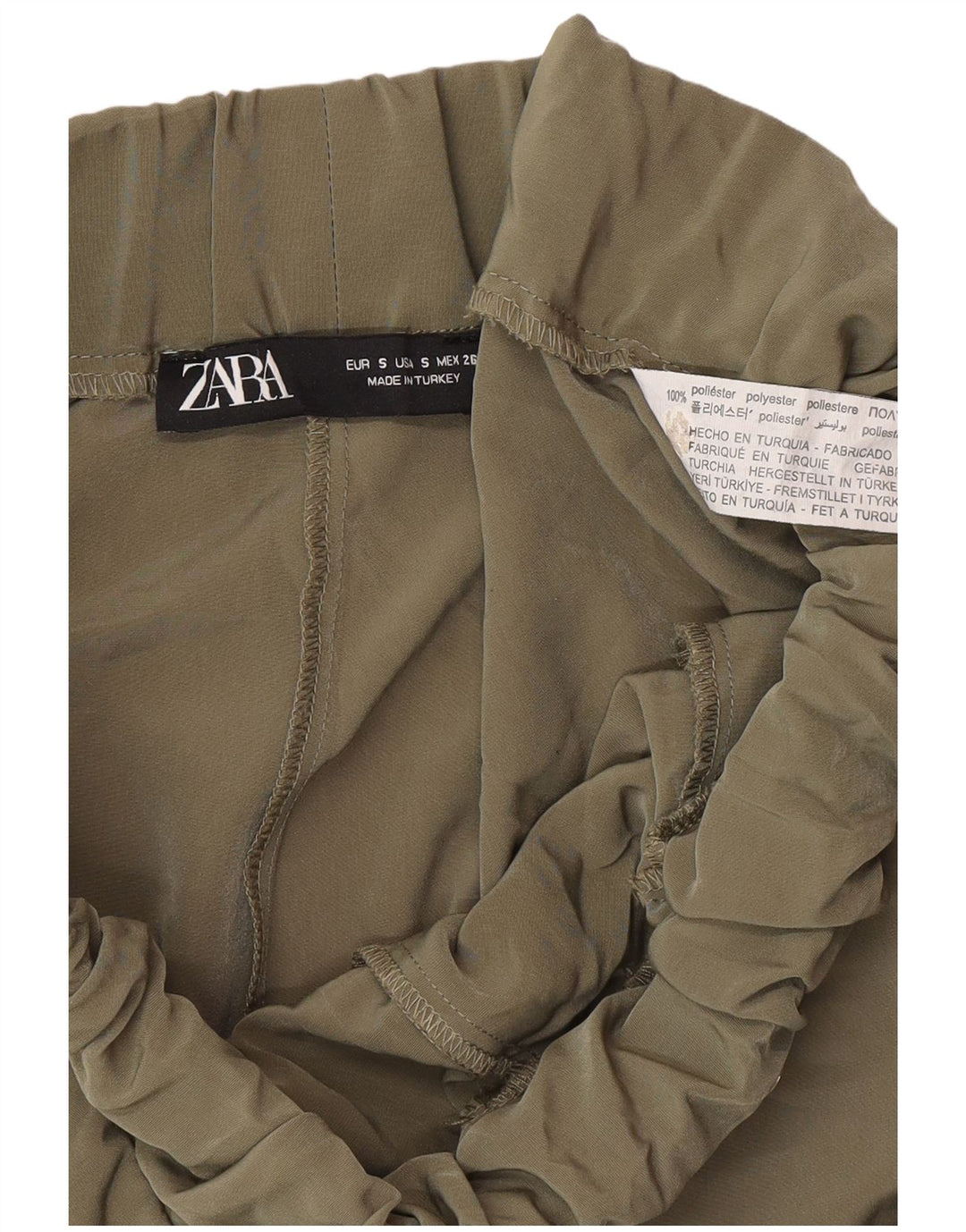 Zara Joggers Cargo Bukser Small W28 L27 Khaki Polyester