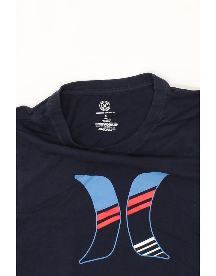 HURLEY Mens Graphic T-Shirt Top Small Navy Blue Cotton Vintage Hurley and Second-Hand Hurley from Messina Hembry 