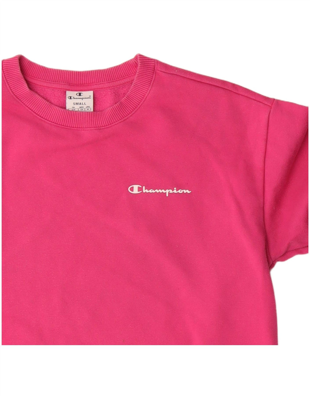 Champion Womens Oversized Sweatshirt Jumper UK 10 Small Pink Bomuld