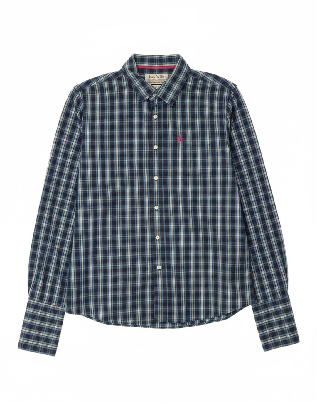 JACK WILLS Mens Formal Shirt Large Blue Check Cotton
