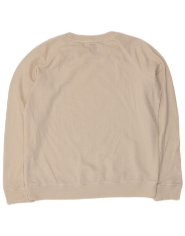 Jack Wills Dame Sweatshirt Jumper UK 14 Stor Hvid Bomuld