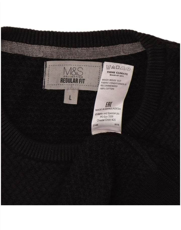 Marks & Spencer Herre Regular Fit Crew Neck trøje Sweater Large Black