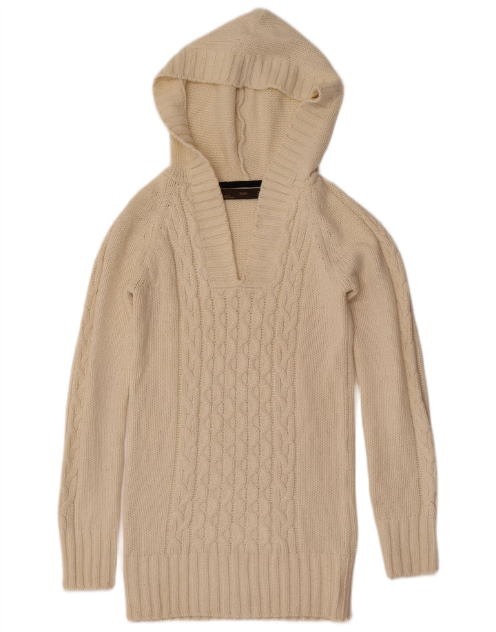 Zara hættetrøje til kvinder UK 12 Medium Off White