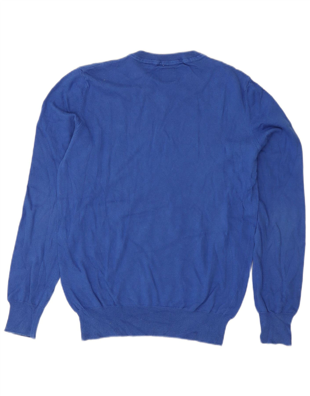 Murphy & Nye Herre Regular Fit V-hals sweater mellemblå bomuld