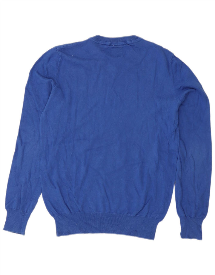 Murphy & Nye Herre Regular Fit V-hals sweater mellemblå bomuld