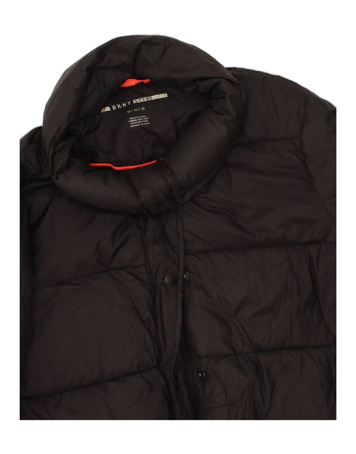 DKNY Womens Graphic Padded Jacket UK 14 Medium Black Nylon Vintage Dkny and Second-Hand Dkny from Messina Hembry 