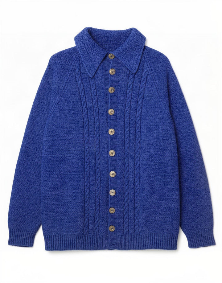Vintage cardigan sweater til mænd mellemblå