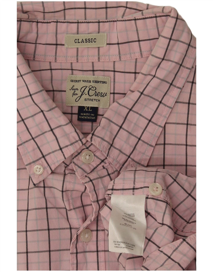 J. Crew Herre Classic Fit skjorte XL Pink ternet bomuld