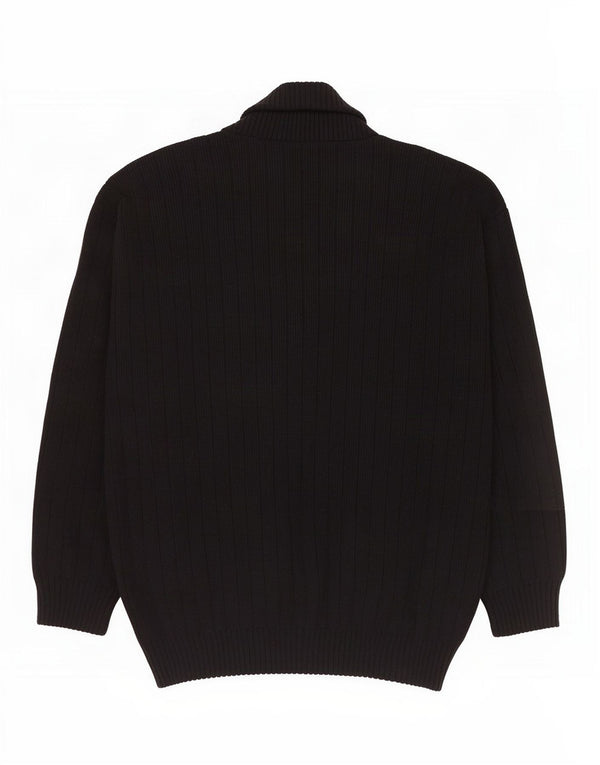 Finnegan Herre Cardigan Sweater Large Black Fair Isle Akryl