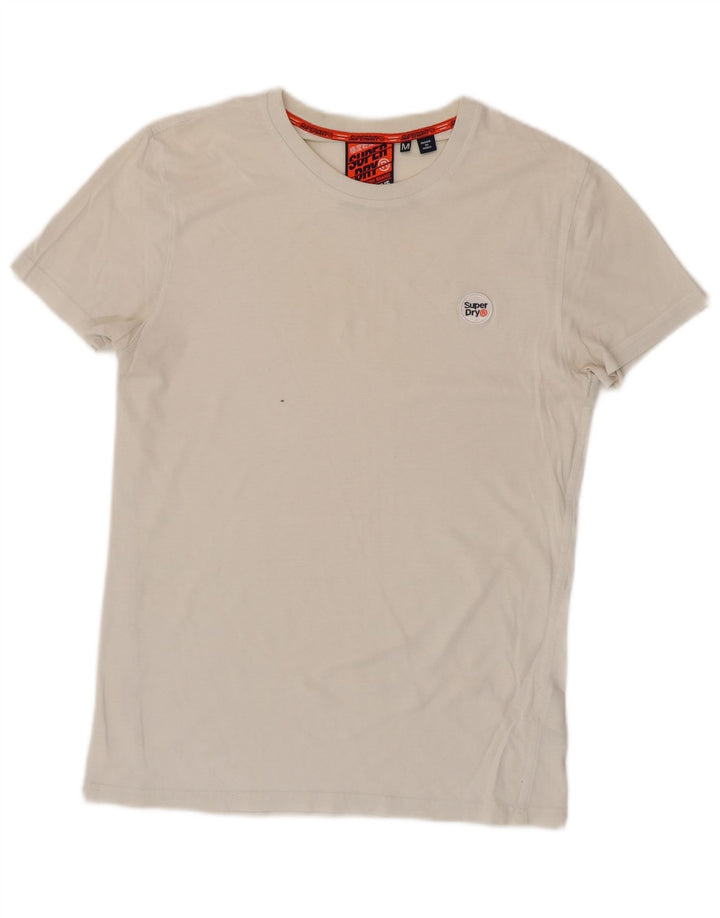 SUPERDRY Herre T-Shirt Top Medium Hvid Bomuld