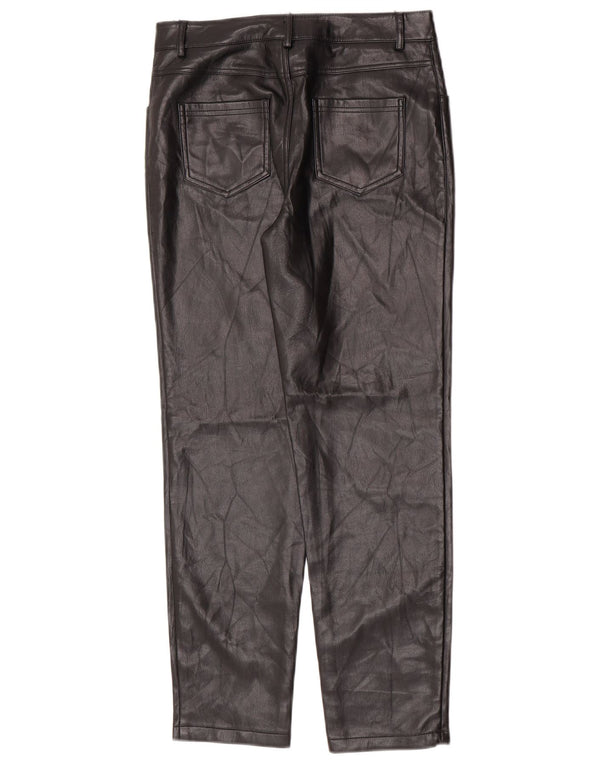 Guess koniske imiteret læderbukser til kvinder UK 14 Medium W28 L26 Sort