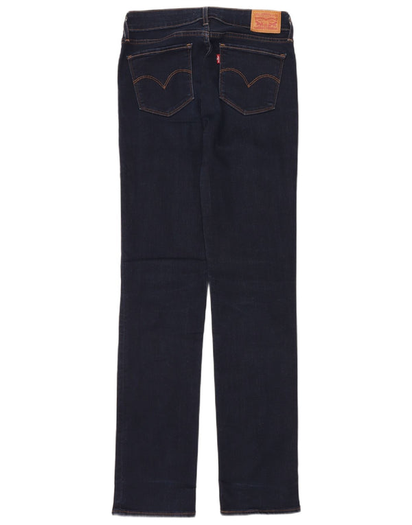 LEVI'S Dame 714 Straight Jeans W27 L32 Marineblå Bomuld
