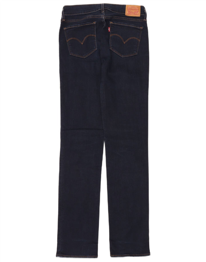 LEVI'S Dame 714 Straight Jeans W27 L32 Marineblå Bomuld