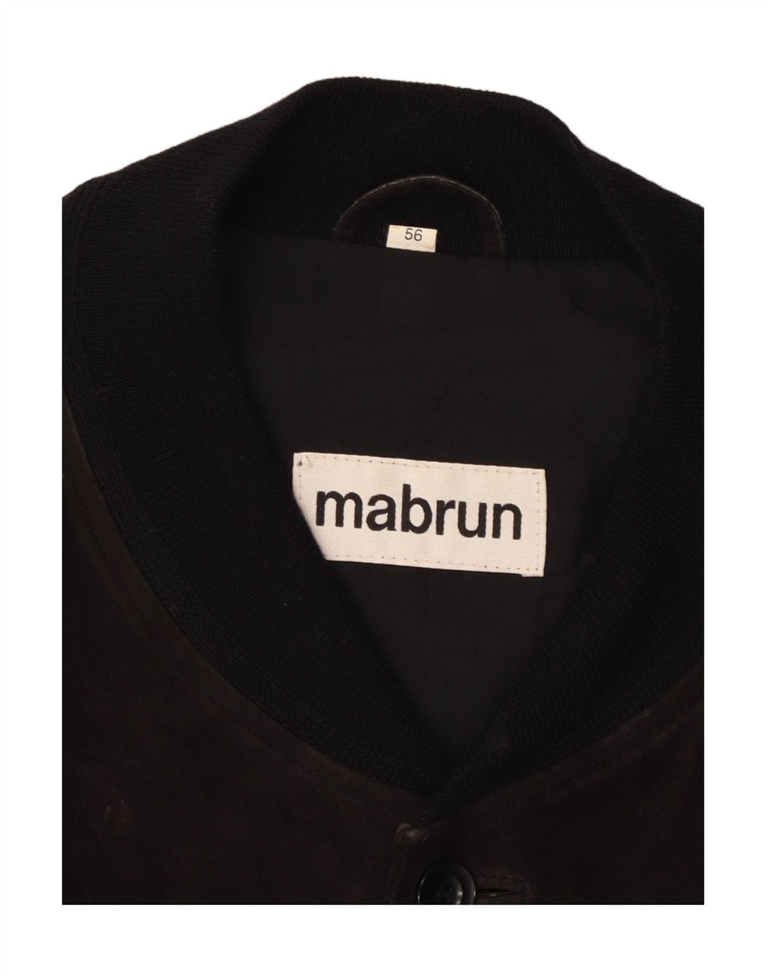 MABRUN Herre Ruskind Bomber Jacket IT 56 3XL Sort Læder
