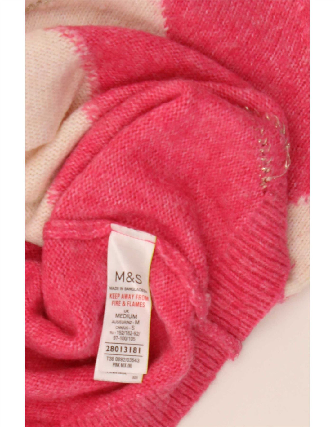 Marks & Spencer Dame Turtle Neck Jumper Sweater UK 14 Medium Pink