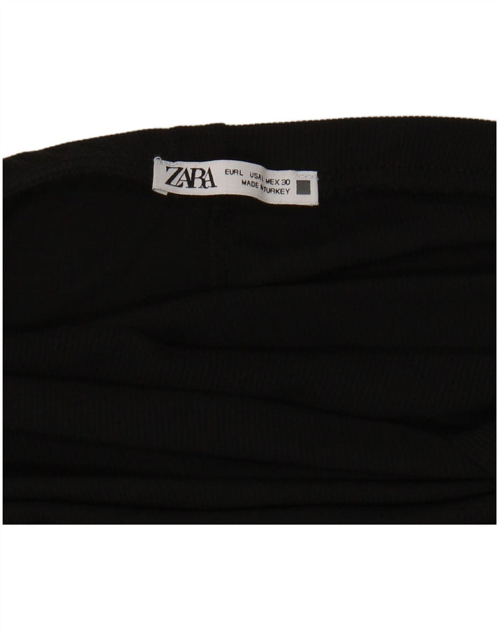 ZARA Womens Flare Casual Trousers Large W30 L33 Black Polyester