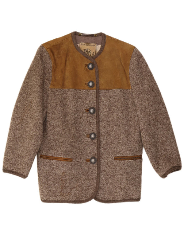 Vintage dame 5-knaps blazerjakke UK 14 Medium Brown Colourblock
