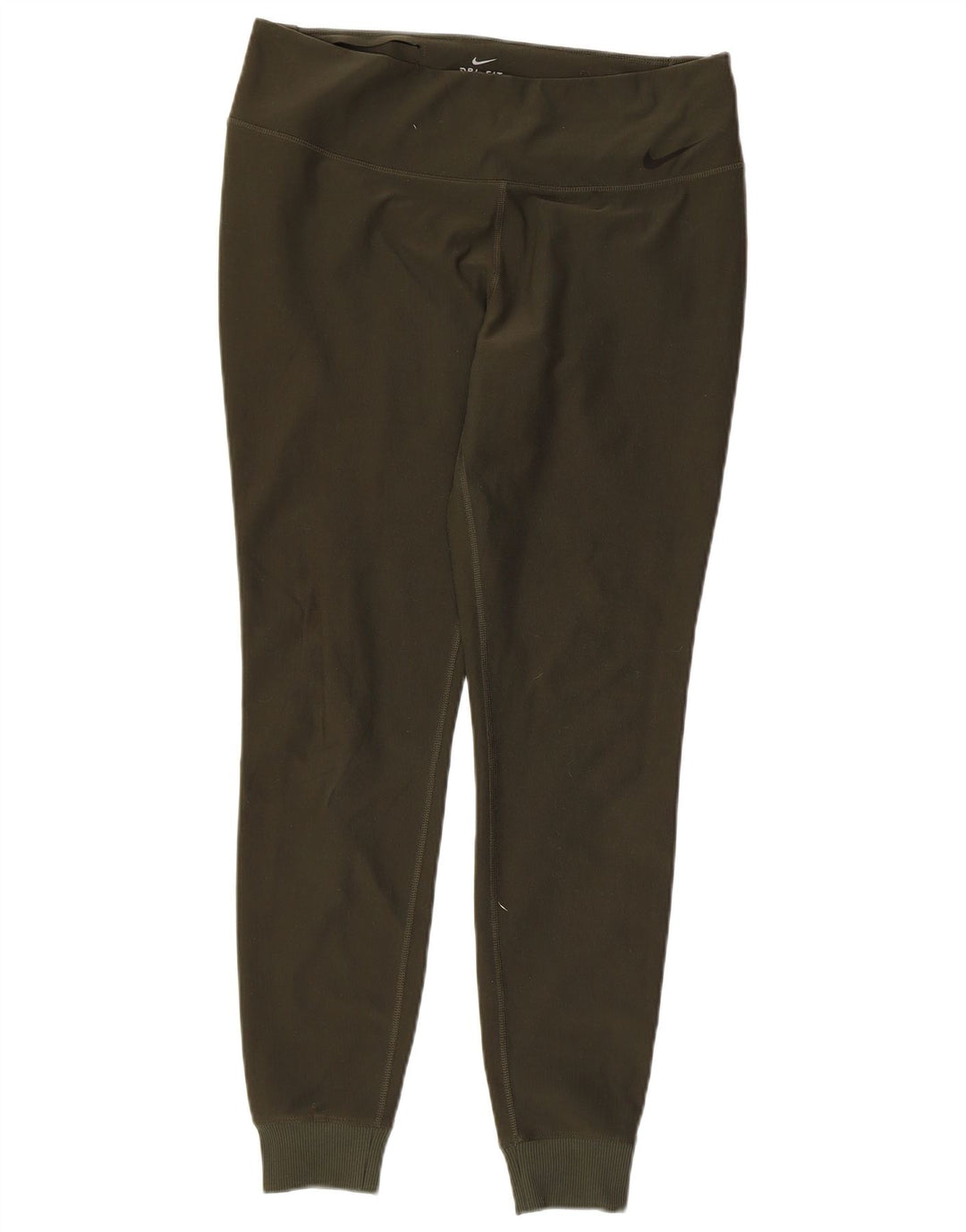 Nike Dame Dri Fit Leggings UK 14 Large Khaki Polyester