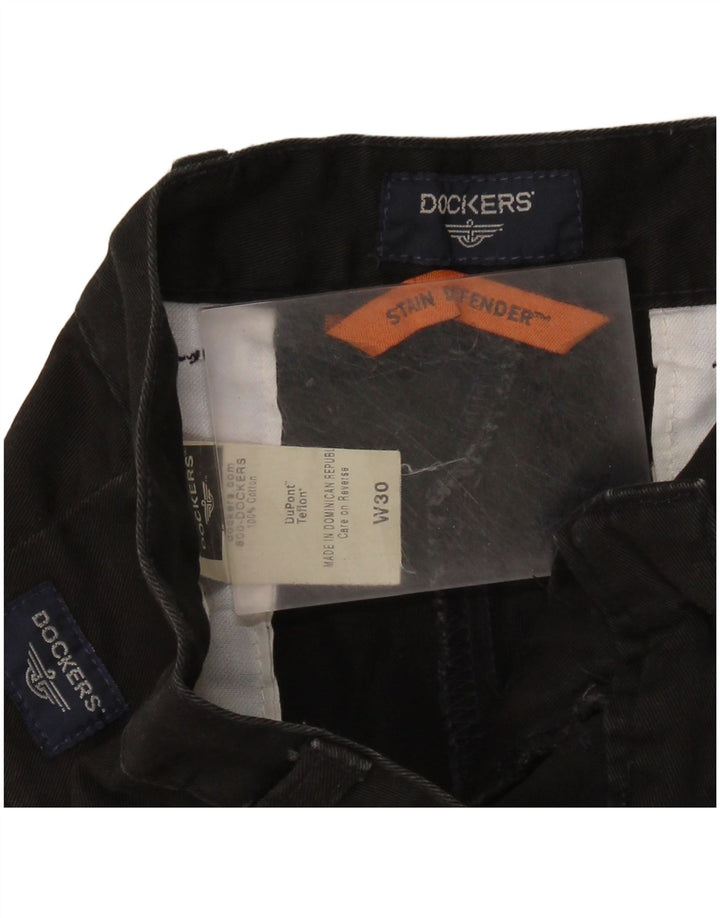 DOCKERS Herre Stain Defender Pegged Chino Shorts W30 Medium Sort Bomuld