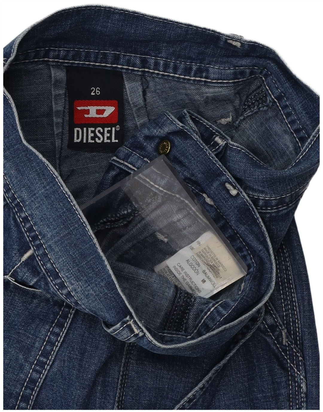 DIESEL Dame Bootcut Jeans W26 L27 Blå Bomuld
