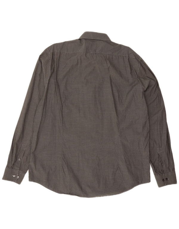 Calvin Klein Herre Slim Fit Skjorte Størrelse 44 17 1/2 XL Grå Gingham Bomuld