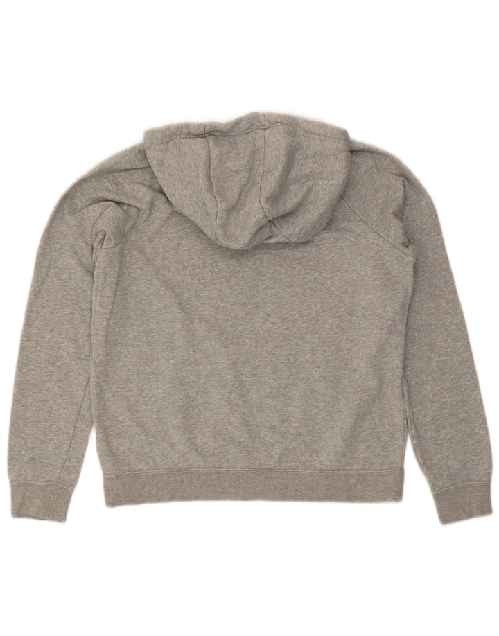 NIKE Womens Oversized Hoodie Jumper UK 10 Small Grey Cotton