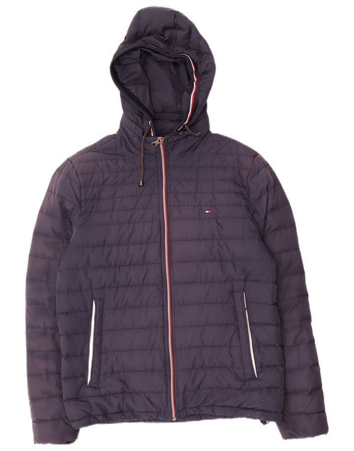 Tommy Hilfiger Herre hættepolstret jakke UK 36 Small Navy Blue Polyester
