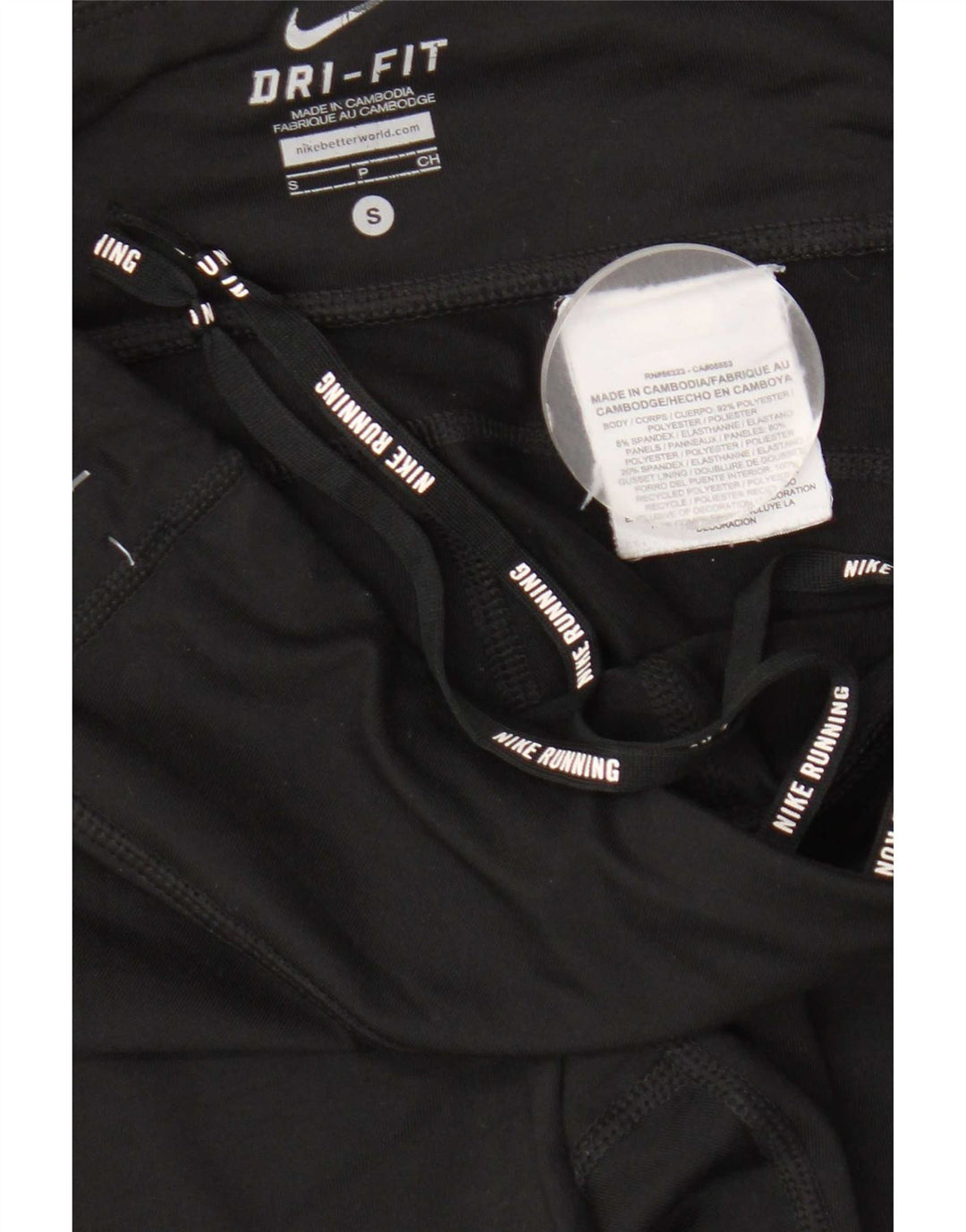 Nike Dame Dri Fit Leggings UK 10 Small Black Polyester