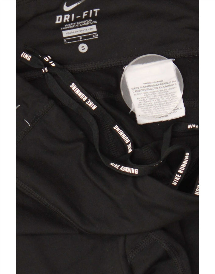 Nike Dame Dri Fit Leggings UK 10 Small Black Polyester