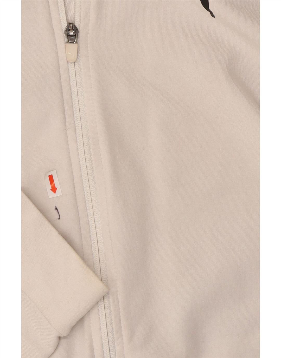 PUMA Grafisk hættetrøje til kvinder med lynlås UK 10 Small White Colourblock