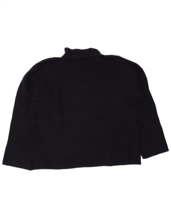 Marks & Spencer Dame Rullehals sweater UK 14 Medium Navy Blue